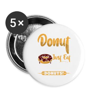 Restauration rapide en donuts - Lot de 5 grands badges (56 mm) - blanc - Devant