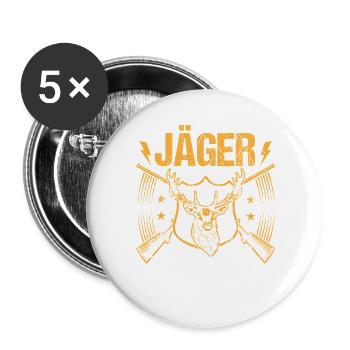Hunting Hunting Huntsman Hunters - Buttons large 2.2''/56 mm (5-pack) - white - Front