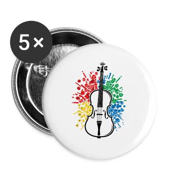 Résumé de la musique du violoncelliste - Lot de 5 grands badges (56 mm) - blanc - Devant