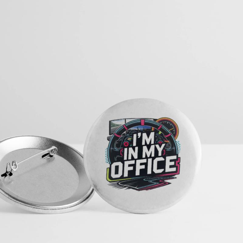 Je suis dans mon bureau Lot de 5 grands badges (56 mm)