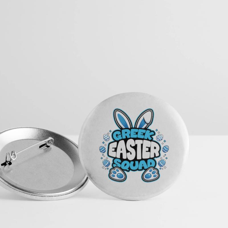 Greek Easter Squad Easter Bunny Easter Egg Buttons large 2.2''/56 mm (5-pack)
