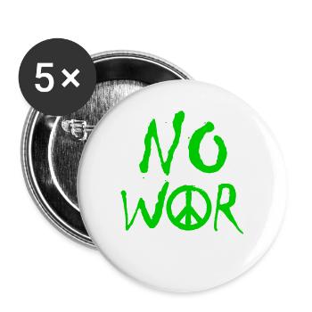 PAS DE GUERRE – Déclaration pour la paix contre la guerre - Lot de 5 grands badges (56 mm) - blanc - Devant