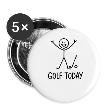 Golf Today Golfspieler Humor Geschenkidee Golfer - Buttons groß 56 mm (5er Pack) - Weiß - Vorne
