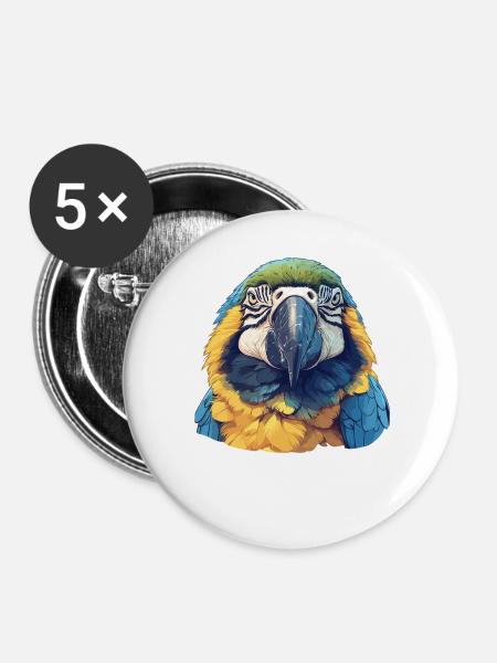 Aras Ara - Buttons groß 56 mm (5er Pack) - Weiß