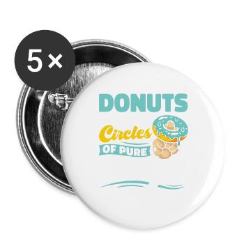 Restauration rapide en donuts - Lot de 5 grands badges (56 mm) - blanc - Devant