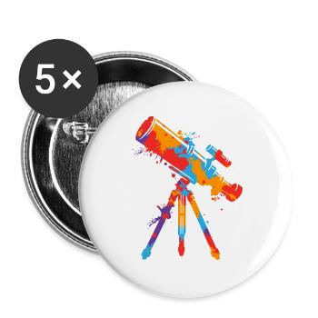 Astronome de télescope Enfants colorés Garçons Astronomie - Lot de 5 grands badges (56 mm) - blanc - Devant