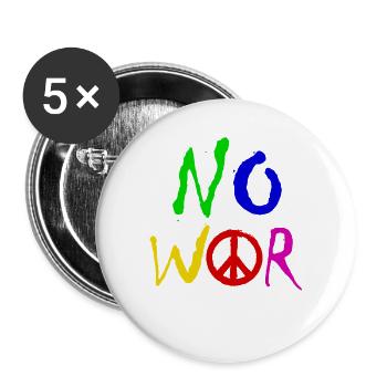 PAS DE GUERRE – Déclaration pour la paix contre la guerre - Lot de 5 grands badges (56 mm) - blanc - Devant
