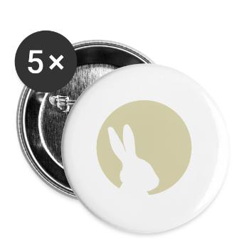 Bunny Moon Rabbit Bunny Easter - Buttons large 2.2''/56 mm (5-pack) - white - Front