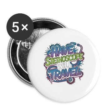 Mobile Vet Have Stethoscope Will House Call Vet - Buttons large 2.2''/56 mm (5-pack) - white - Front