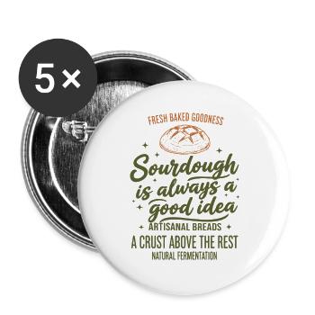 Sourdough Bread Baking Baker Sourdough Starter - Buttons large 2.2''/56 mm (5-pack) - white - Front
