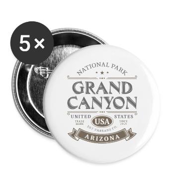 Nationalpark Grand Canyon, Arizona, USA - Buttons groß 56 mm (5er Pack) - Weiß - Vorne