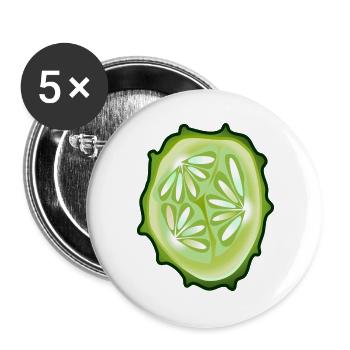 Gurke - Buttons groß 56 mm (5er Pack) - Weiß - Vorne