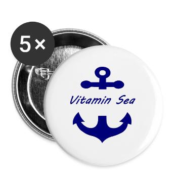 Vitamin-Sea - Buttons large 2.2''/56 mm (5-pack) - white - Front