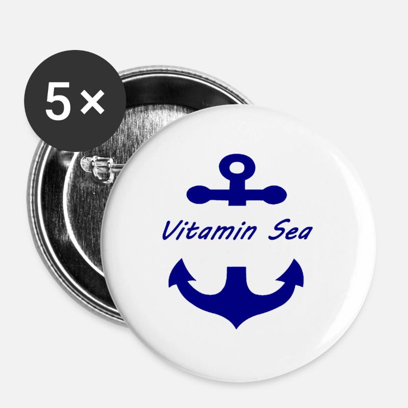 Vitamin-Sea - Buttons large 2.2''/56 mm (5-pack) - white