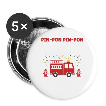 7 Jahre - Buttons groß 56 mm (5er Pack) - Weiß - Vorne