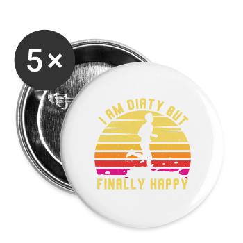 Funny XC Running Runner Gifts Édition Unique - Lot de 5 grands badges (56 mm) - blanc - Devant