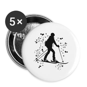 Alpine skier Winter sports Ski touring - Buttons large 2.2''/56 mm (5-pack) - white - Front
