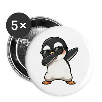 Dabbing Pingouin - Lot de 5 grands badges (56 mm) - blanc - Devant