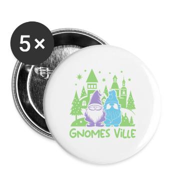 Garden Gnome Costume Gnomes Ville - Buttons large 2.2''/56 mm (5-pack) - white - Front