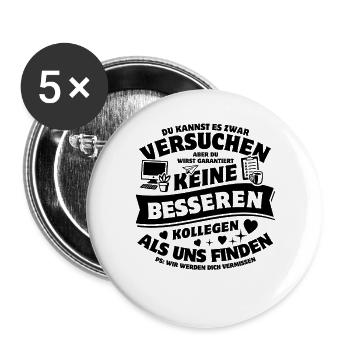 Kollegen - Jobwechsel - Kündigung - Spruch - Buttons groß 56 mm (5er Pack) - Weiß - Vorne