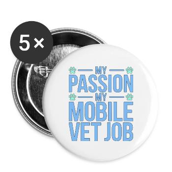 Mobile Vet My Passion My Pet Care Professional - Buttons large 2.2''/56 mm (5-pack) - white - Front