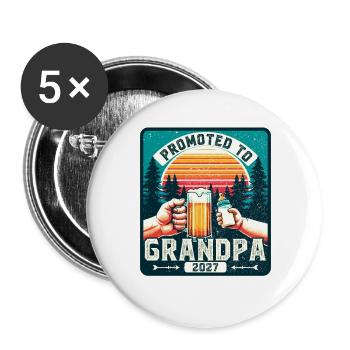 Futur grand-père en 2027 qui embarque son futur grand-père - Lot de 5 grands badges (56 mm) - blanc - Devant