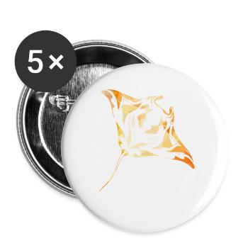MantaRayGold - Buttons large 2.2''/56 mm (5-pack) - white - Front