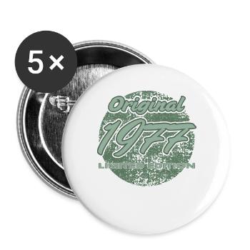 49e anniversaire Homme Épouse 4 ans 1977 Cadeau - Lot de 5 grands badges (56 mm) - blanc - Devant