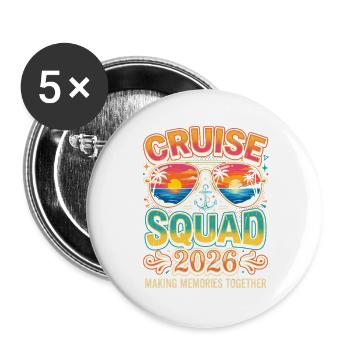 Cruise Squad 2026 Sunset - Buttons large 2.2''/56 mm (5-pack) - white - Front