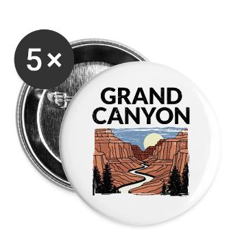 Grand Canyon National Park Hike - Buttons large 2.2''/56 mm (5-pack) - white - Front