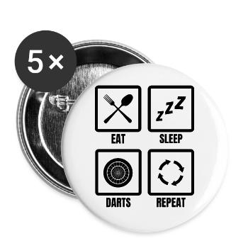 Dart Zeitplan - Buttons groß 56 mm (5er Pack) - Weiß - Vorne