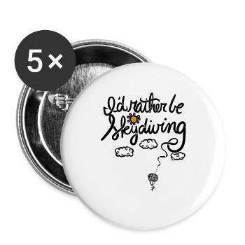 Sun and Clouds Balloon Night Sky - Buttons large 2.2''/56 mm (5-pack) - white - Front