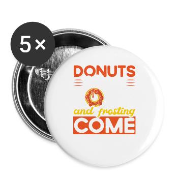 Restauration rapide en donuts - Lot de 5 grands badges (56 mm) - blanc - Devant