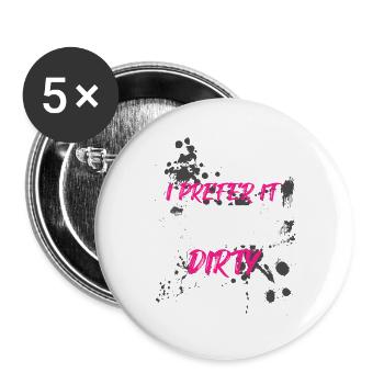 Wet and dirty Schlammlauf Mud Run Muddy Race - Buttons large 2.2''/56 mm (5-pack) - white - Front
