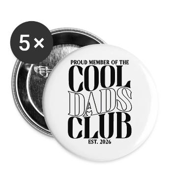 Cool Dads Club - Father's Day Dad Gift - Buttons large 2.2''/56 mm (5-pack) - white - Front