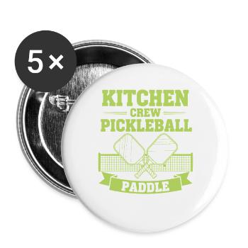 Pickleball Kitchen Crew Paddle lustige Spieler-Gurke - Buttons groß 56 mm (5er Pack) - Weiß - Vorne