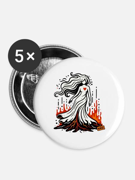Ember Heart Sirene - Buttons groß 56 mm (5er Pack) - Weiß