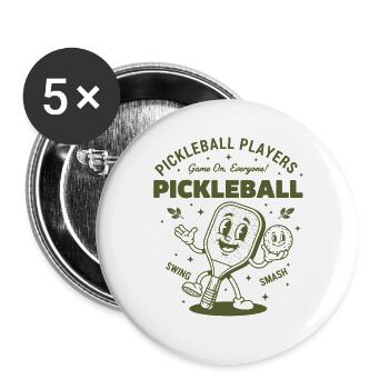 Pickleball Players Funny Pickle Ball Love - Buttons large 2.2''/56 mm (5-pack) - white - Front