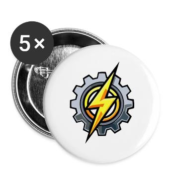 Gear Blitz – Génie électrique et mécanique - Lot de 5 grands badges (56 mm) - blanc - Devant