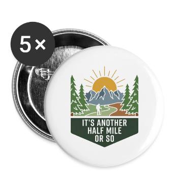 Hiking Camping Trekking Outdoors Nature Mountain - Buttons large 2.2''/56 mm (5-pack) - white - Front