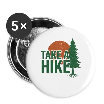 Hiking Camping Trekking Outdoors Nature Mountain - Buttons large 2.2''/56 mm (5-pack) - white - Front