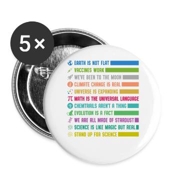 Colorful Science Statements - Buttons large 2.2''/56 mm (5-pack) - white - Front
