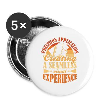 Constructeur de plaques de plâtre Installateur de plaques de plâtre - Lot de 5 grands badges (56 mm) - blanc - Devant
