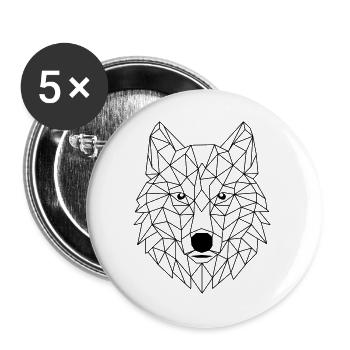 Polygone de loup - Lot de 5 grands badges (56 mm) - blanc - Devant