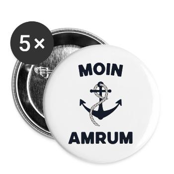 Moin Amrum – Conception d’ancres maritimes - Lot de 5 grands badges (56 mm) - blanc - Devant