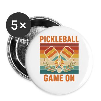 Pickleball Game On funny player pickle ball - Buttons large 2.2''/56 mm (5-pack) - white - Front