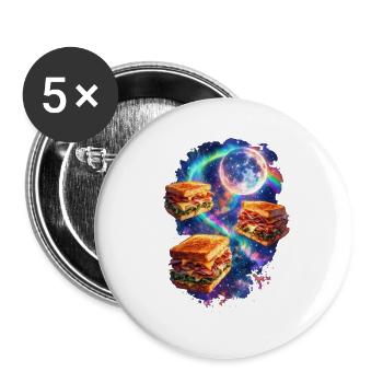 Galactic Sandwich Stars - Buttons large 2.2''/56 mm (5-pack) - white - Front