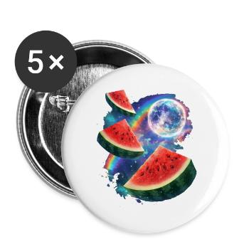 Space Melon Neon Cosmos - Buttons large 2.2''/56 mm (5-pack) - white - Front