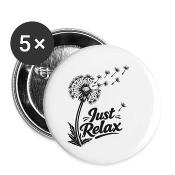Just Relax Motif – Fun Chill Design - Buttons large 2.2''/56 mm (5-pack) - white - Front
