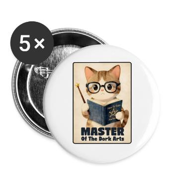 Le Maître des Chats Drôles des Arts des Nerds - Lot de 5 grands badges (56 mm) - blanc - Devant